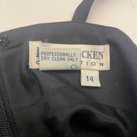 Barry Bricken Collection Black Double Strap Dress, Size 14 - Picture 4 of 4